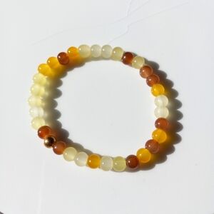 Handmade "Honey" Glass Bead Bracelet NWOT
